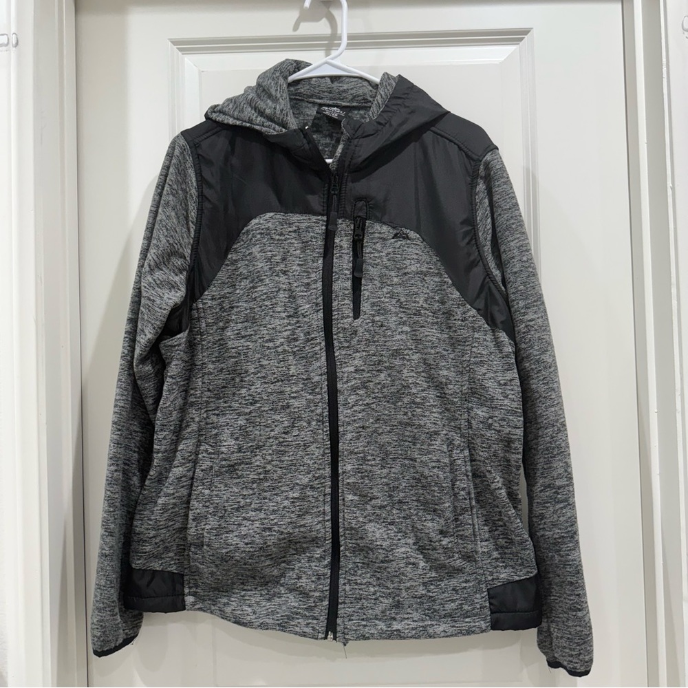 Snozu Men's Charcoal and Black Hooded Jacket